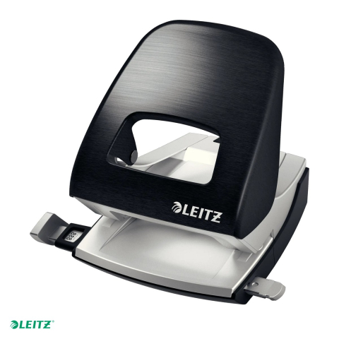 Tehnica de birou - Perforator metalic Leitz Style 5006 NeXXt Series, perforare 30 coli, pentru documente perforate, negru Satin