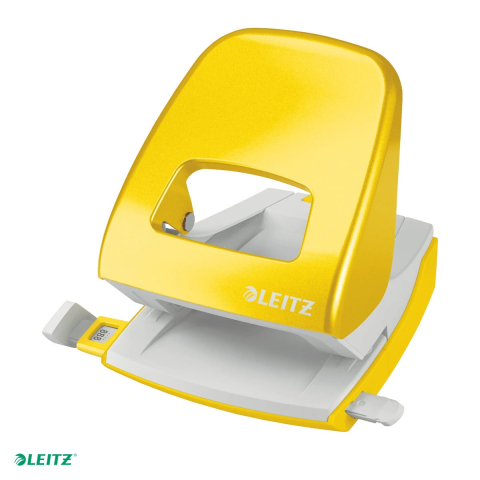 Tehnica de birou - Perforator metalic Leitz WOW 5008 NeXXt Series, perforare 30 coli, pentru documente perforate, galben