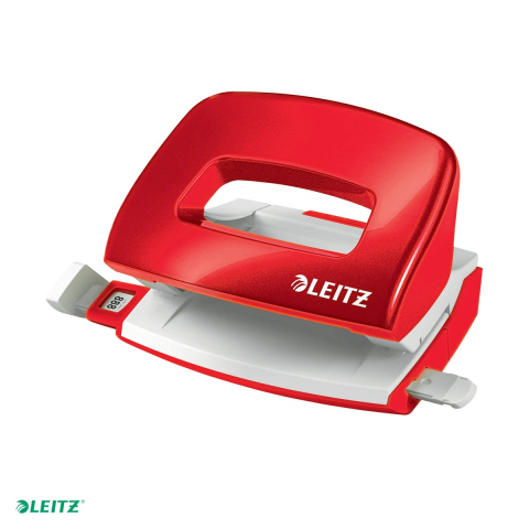 Tehnica de birou - Perforator metalic Leitz WOW 5060 MINI NeXXt Series, perforare 10 coli, rosu