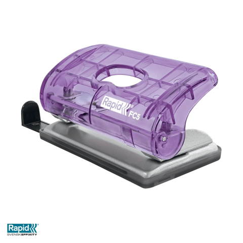 Birotica papetarie - Perforator mic Rapid Colour'Breeze FC5, 2 perforatii, 10 coli, lavanda