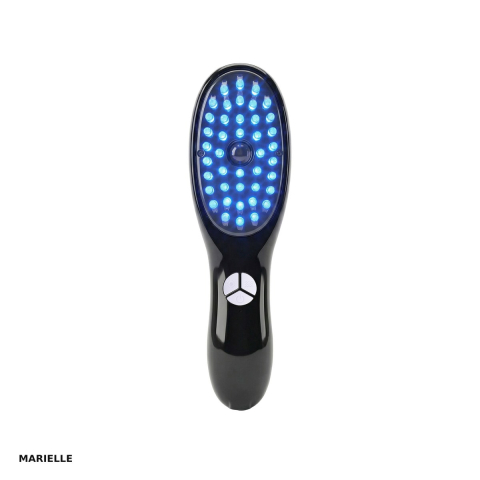 Aparate cosmetice - Perie de masaj pentru scalp, Marielle Brush, cu functie de abur si lumina, pentru ingrijirea parului, relaxare si stimulare, neagra