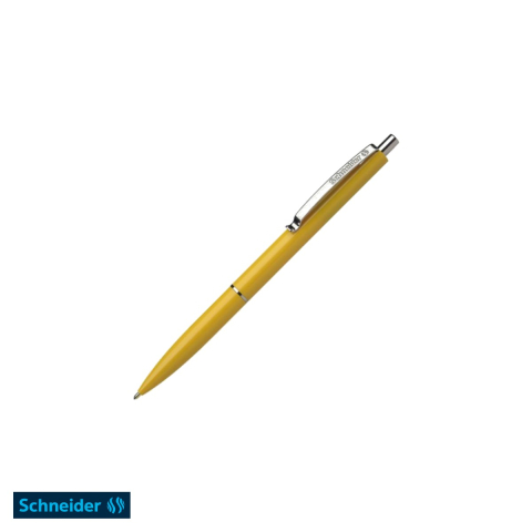 Pixuri cu mecanism - Pix cu mecanism Schneider K15, varf 0.7 mm, corp galben, scriere albastra, reincarabil