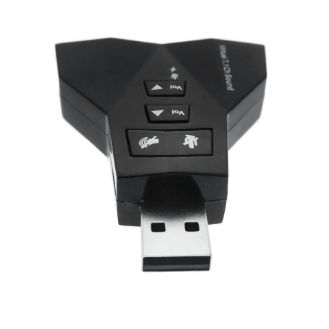 Placa de sunet USB externa, cu 4 porturi Jack 3.5 mm, 7.1 USB Virtual Channel Sound, neagra [7]