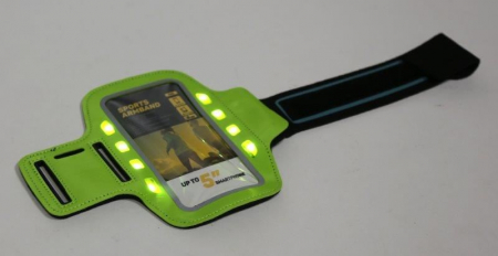 PLATINET SPORT ARMBRAND FOR SMARTPHONE GREEN WITH LED [3]