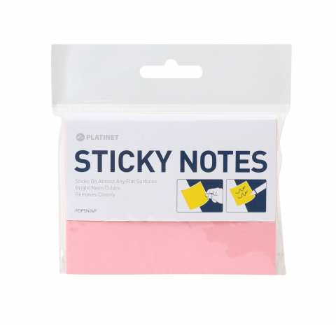 PLATINET STICKY NOTES PINK 75x100MM 100 SHEETS [4]