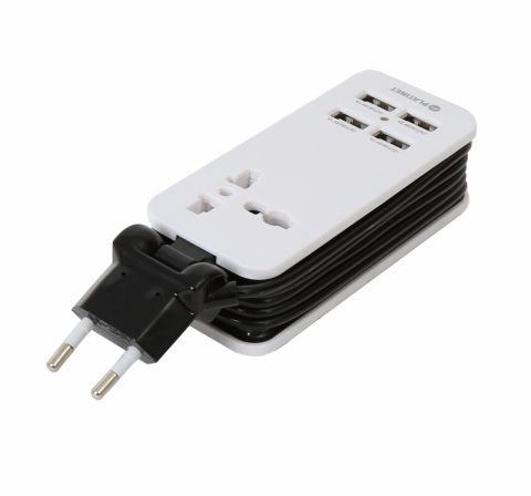 PLATINET TRAVEL CHARGER 4-PORT USB 4A + UK plug WHITE/BLACK [42886] [4]