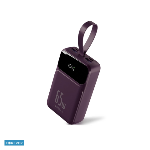 Energy - Power bank Forever Vibe-TB65 PD QC 65W 20000 mAh cherry, USB-C, USB-A, Li-ion, Visiniu