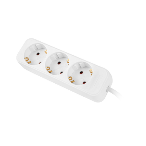 Prize electrice - Prelungitor 3 prize Schuko, Lanberg 42024, lungime cablu de 1.5m, cablu din cupru de calitate, alb
