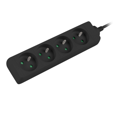 Prelungitor pentru UPS, lungime 1 m, 4 prize cu soclu CEE 7/5 , Lanberg 41950, IEC 320 C14, 2500 W, negru [8]