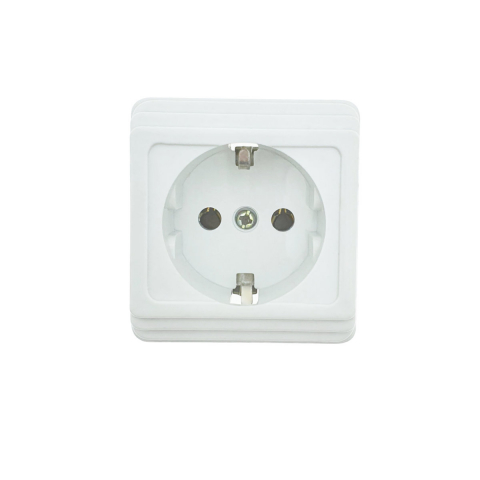 Priza electrica, montaj aparent, 16A, 250V, schuko, suport ceramic, alba [7]