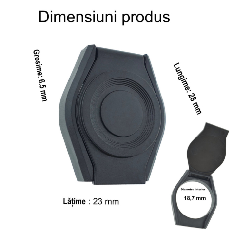 Protectie Camera Web, cu capac, 28 x 23 mm, diametru interior 18.7 mm, neagra [1]