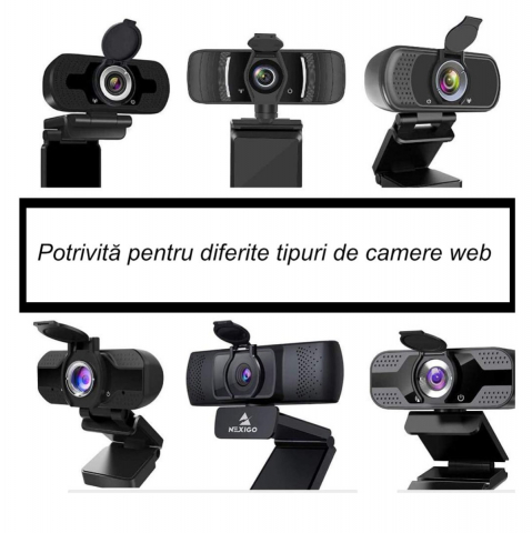 Protectie Camera Web, cu capac, 30 x 28 mm, diametru interior 20 mm, neagra [3]