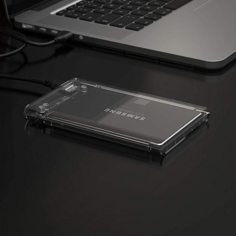 Rack extern pentru HDD/SSD 2.5 inch, USB 3.0, SATA, capacitate pana la 4TB, transparent [10]