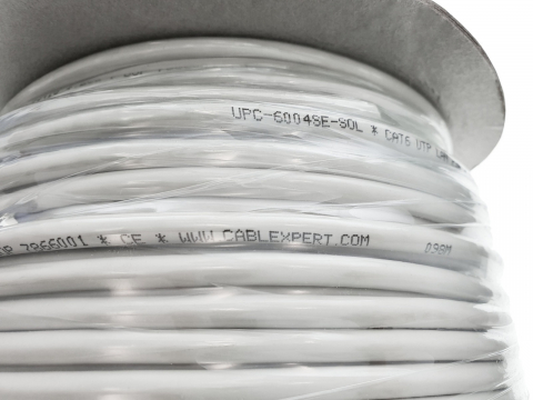 Rola 100m cablu LAN cat 6 UTP (premium CCA), solid, Cablexpert 07866, AWG 24, gri [4]