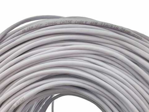 Rola cablu UTP, Alien 00124, cat 5e, lungime 305m, AWG 24, CCA, de legatura retea, ethernet, gri [8]