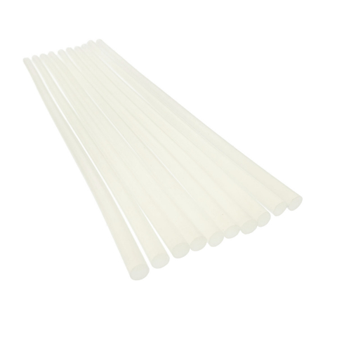 Accesorii lipit - Set 10 bucati bare din silicon semitransparent 7mm diametru x 270mm lungime, 10g , batoane rezerva pentru pistol de lipit