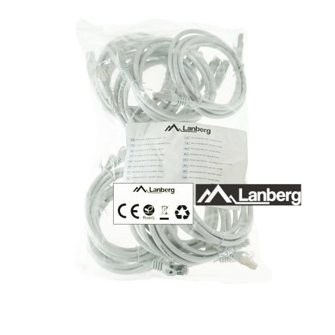 Set 10 cabluri retea-patchcord CAT6 FTP, Lanberg 43615, 2 X RJ45, lungime 1.5m, AWG26, 10Gb/s-250MHz, de legatura retea, ethernet, gri [4]