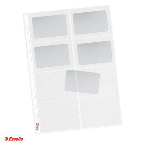 Folii de protectie - Set 10 folii de protectie Esselte, PP, A4, pentru carti de vizita, 105 microni, cristal, pentru arhivare, incolor
