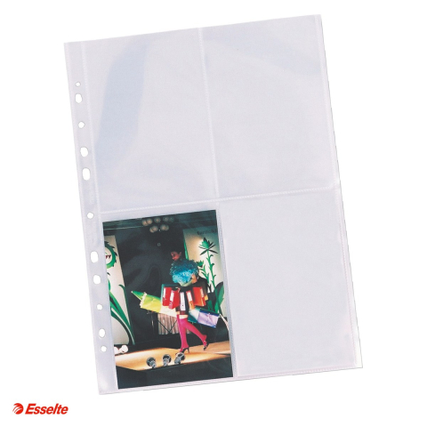 Folii de protectie - Set 10 folii de protectie Esselte, PP, A4, pentru fotografii, 80 microni, cristal, pentru arhivare, incolor