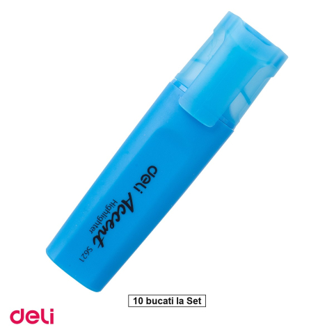 Instrumente de scris - Set 10 markere de 1-5mm, Deli S621 , textmarker accent, scris albastru