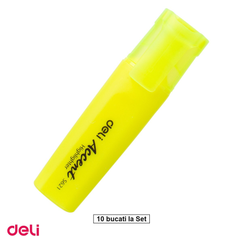 Instrumente de scris - Set 10 markere de 1-5mm, Deli S621 , textmarker accent, scris galben