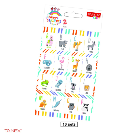 Stickere - Set 10 pachete cu cate 2 stickere TANEX Litere mari, MTC-103