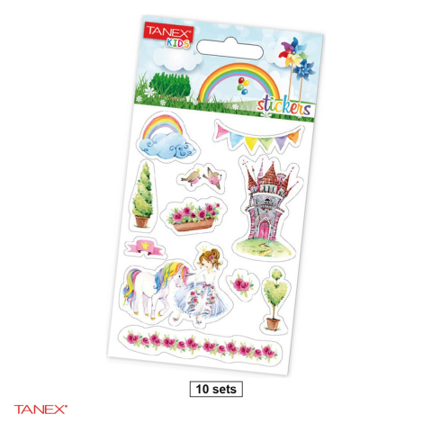 Stickere - Set 10 pachete cu cate 2 stickere TANEX Unicorn