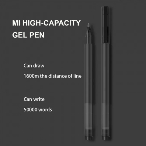 Set 10 pix-uri cu gel negru, Xiaomi Mi High-capacity, varf 0.5mm, cu capac, in cutie [5]