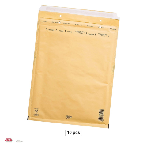 Plicuri - Set 10 plicuri cu bule de aer GPV H18, exterior 290x370 mm, interior 270x360 mm, hartie kraft maro 80 g/mp