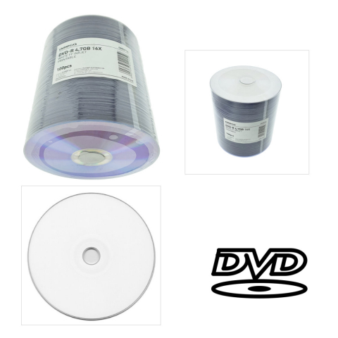 Set 100 bucati DVD-R Omega Printabile 44245, capacitate 4.7 GB / 120 min, 16X, ambalare folie [2]