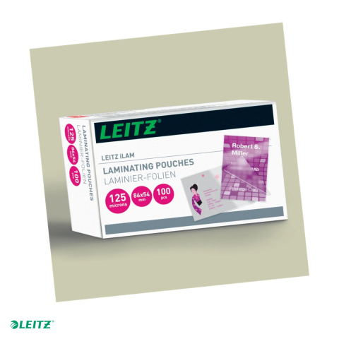 Folii laminare - Set 100 folii laminare Leitz, la cald, 54x86 mm, 125 microni, incolor