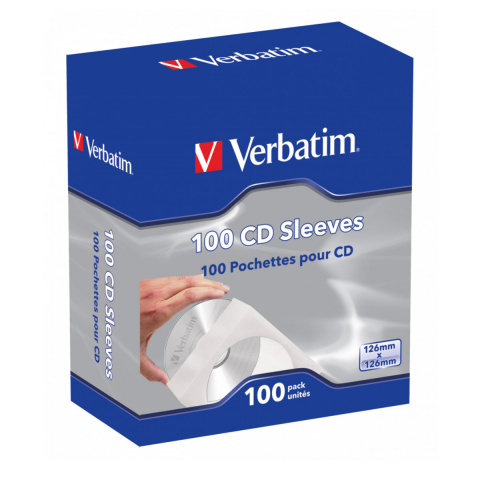 Set 100 Plicuri pentru CD cu fereastra, Verbatim 49976, din hartie, albe [4]