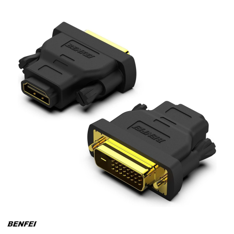 Adaptoare HDMI - Set 2 adaptoare bidirectionale Benfei, DVI la HDMI, Full HD 1080p 1920x1080 @ 60Hz Negre