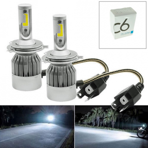 Set 2 becuri auto LED, BA-C6-2-6000, C6, H7, 6000K, 36W, COB [6]