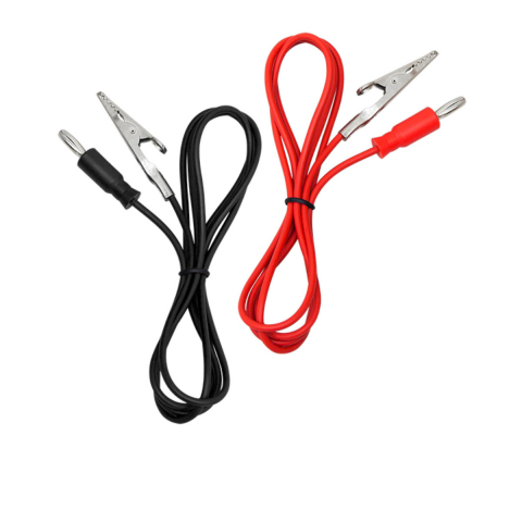 Alimentare retea - Set 2 cabluri electrice, cu mufe banana si cleme tip crocodil, 15A, Xtreme 07467, 100cm lungime, rosu si negru