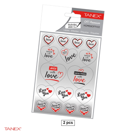 Stickere - Set 2 stickere TANEX Made with Love, TNX-343