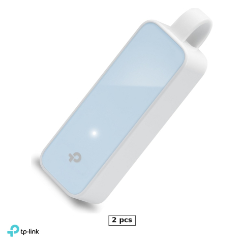 Placi de retea - Set 2 x adaptor USB 2.0 la Ethernet TP-Link UE200, port RJ45 10/100 Mbps, chipset RTL8152B, plug and play, format compact, UE200