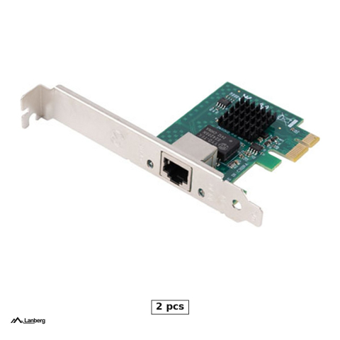Placi de retea - Set 2 x placa de retea PCI Express Lanberg PCE-25GB-001, 2.5 GbE, 1 port RJ45, chipset Intel I226, Wake on LAN, bracket low profile inclus, PCE-25GB-001