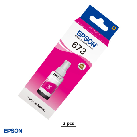 Cartuse imprimante inkjet - Set 2 x sticla de cerneala Epson T6733 EcoTank, 70 ml, cerneala dye, set foto de 6 culori, pentru L800, L805, L810, L850 si L1800, magenta, C13T67334A