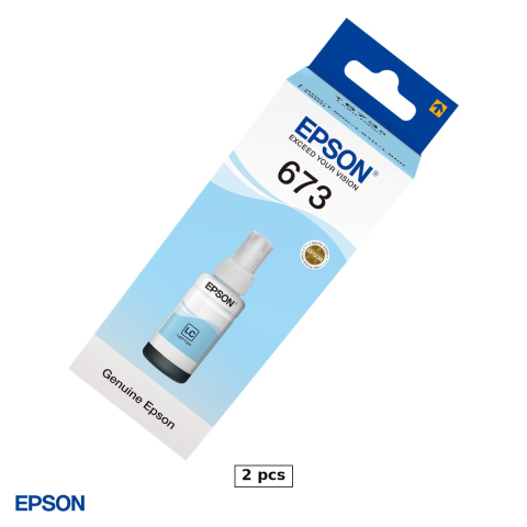 Cartuse inkjet - Set 2 x sticla de cerneala Epson T6735 EcoTank, 70 ml, cerneala dye, set foto de 6 culori, pentru L800, L805, L810, L850 si L1800, cyan deschis (Light Cyan), C13T67354A