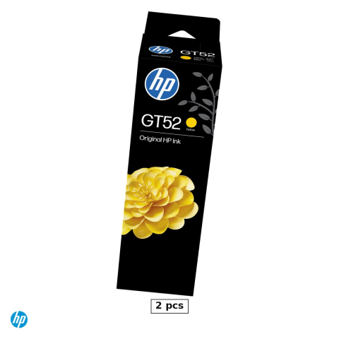 Cartuse imprimante inkjet - Set 2 x sticla de cerneala HP GT52, 70 ml, cerneala dye, randament 8.000 pagini, pentru HP Smart Tank, Ink Tank si DeskJet GT, galben, M0H56AE