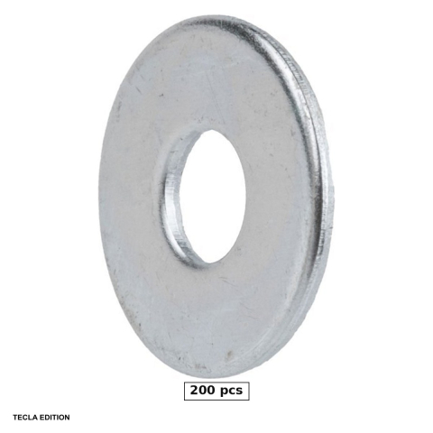 Suruburi, dibluri si accesorii prindere - Set 200 saibe plate DIN 440, M8, 9x28x3 mm, otel HV100, zincate alb, impart strangerea pe o suprafata mai mare, ca surubul sau piulita sa nu intre in piesa