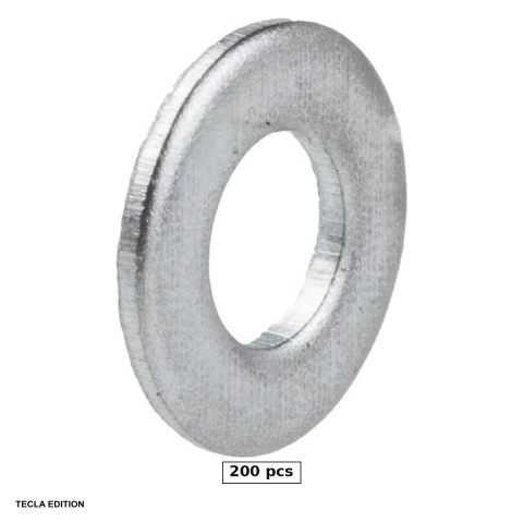 Suruburi, dibluri si accesorii prindere - Set 200 saibe plate DIN 9021, M8, 8.4x24x2 mm, otel HV100, zincate alb, impart strangerea pe o suprafata mai mare, ca surubul sau piulita sa nu intre in piesa
