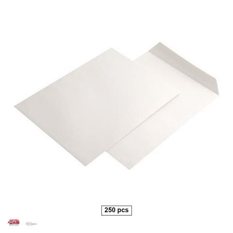 Plicuri - Set 250 plicuri C4 GPV, 229x324 mm, hartie alba 90 g/mp, gumate, deschidere pe latura mica, in cutie