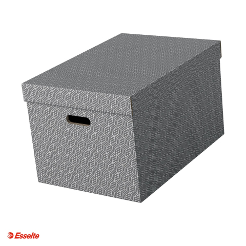 Cutii depozitare - Set 3 cutii depozitare Esselte Home Recycled, L, carton, pentru transport, gri
