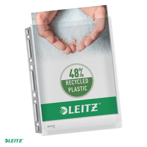 Folii de protectie - Set 3 folii extensibila Leitz Premium cu banda metalica de arhivare A4, 48% plastic pre-consumator, pentru transport, transparent