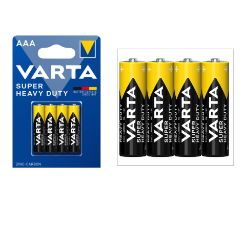 Set 4 baterii zinc-carbon LR03, Varta Super Heavy Duty 67618, AAA, 1.5V, in blister [2]