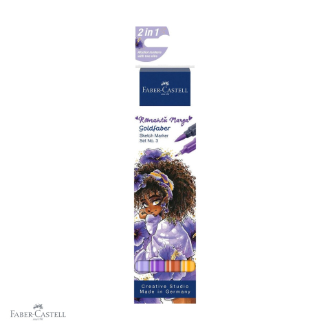 Markere - Set 4 sketch markere Faber-Castell Goldfaber Romantic Manga No.3, capat dublu, pentru ilustratii manga si benzi desenate