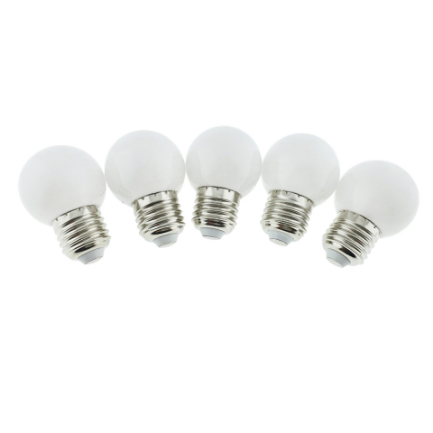 E27 lumina calda - Set 5 becuri LED, E27 G45, Forever Light 92946, 2W, unghi larg de 360°, alb cald