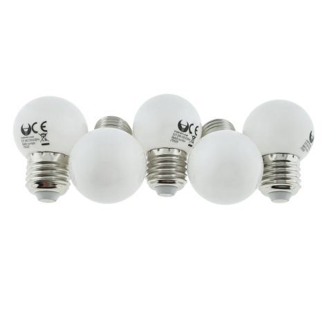 Set 5 becuri LED, E27 G45, Forever Light 92946, 2W, unghi larg de 360°, alb cald [1]